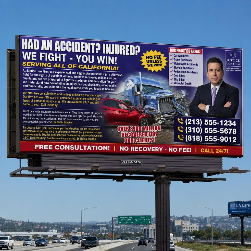 Cluttered hard-to-read billboard